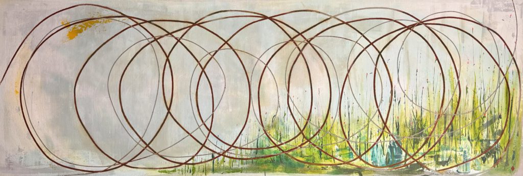 ✨ EARTH BUBBLES ✨ Acryl auf Leinen · 190 x 65 cm · 3952 €